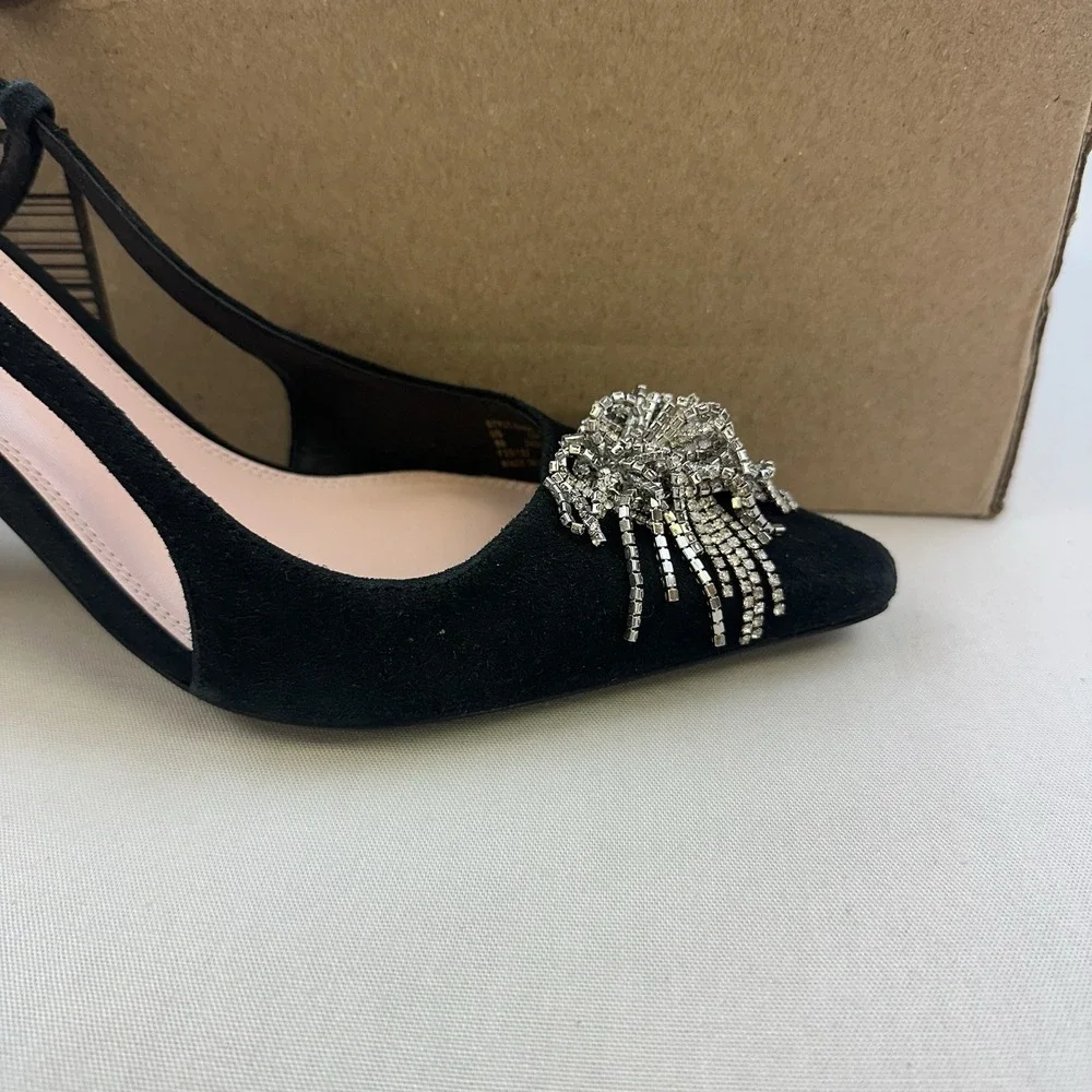Kate Spade  celestia crystal slingback pump Black Women's Sz 8 B - Picture 3 of 8
